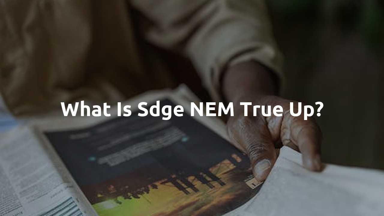 What is Sdge NEM true up?
